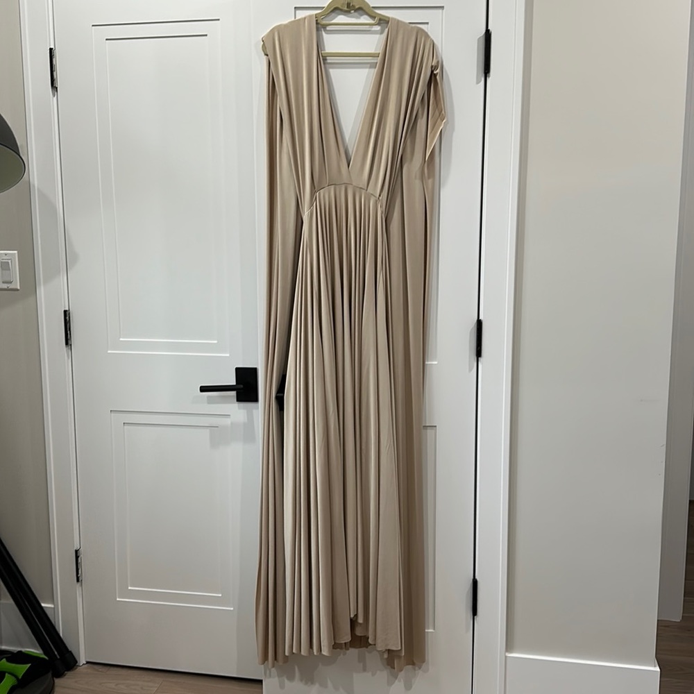 Two birds Champaign Convertible Style Dress